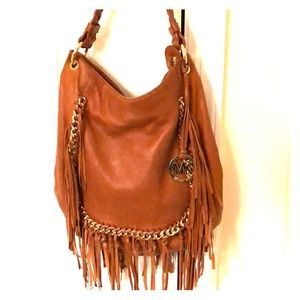 Authentic Michael Kors fringed shoulder bag